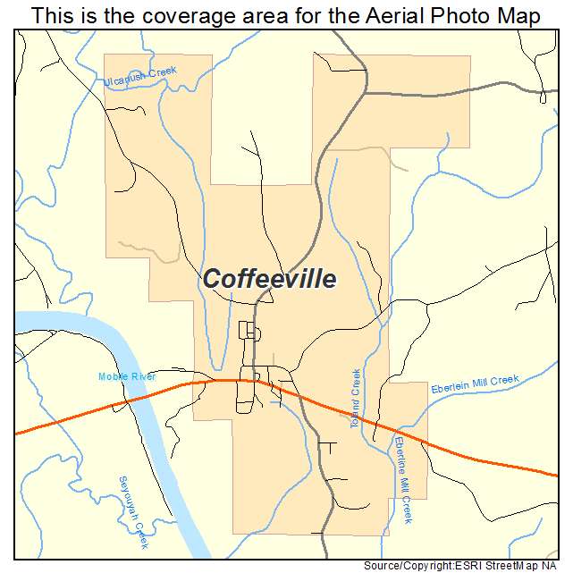 Coffeeville, AL location map 