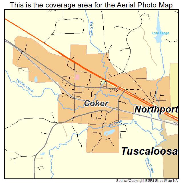 Coker, AL location map 