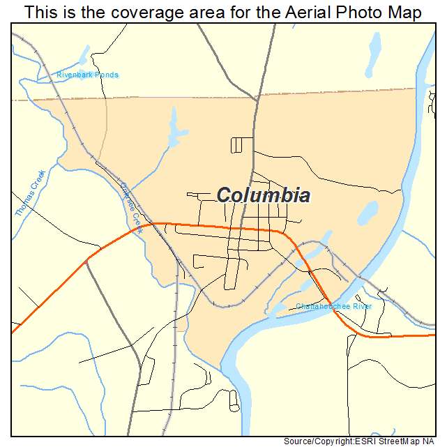 Columbia, AL location map 