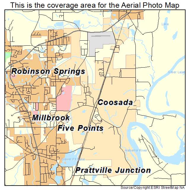 Coosada, AL location map 