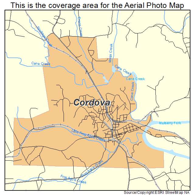 Cordova, AL location map 