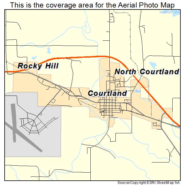 Courtland, AL location map 