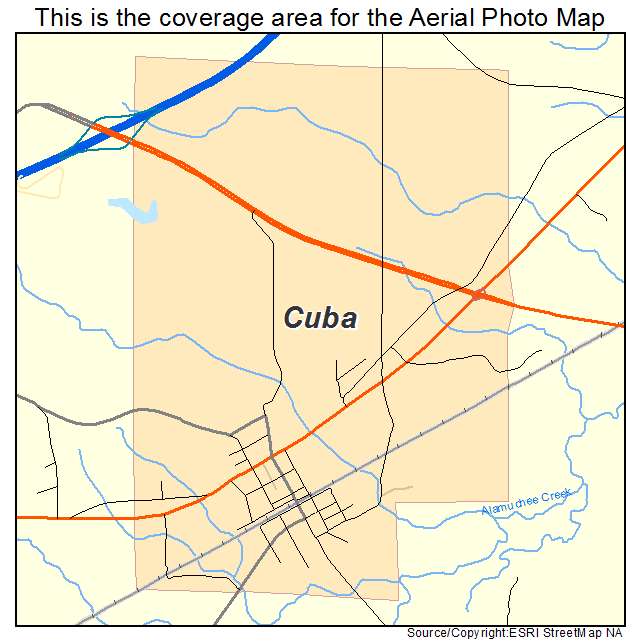 Cuba, AL location map 