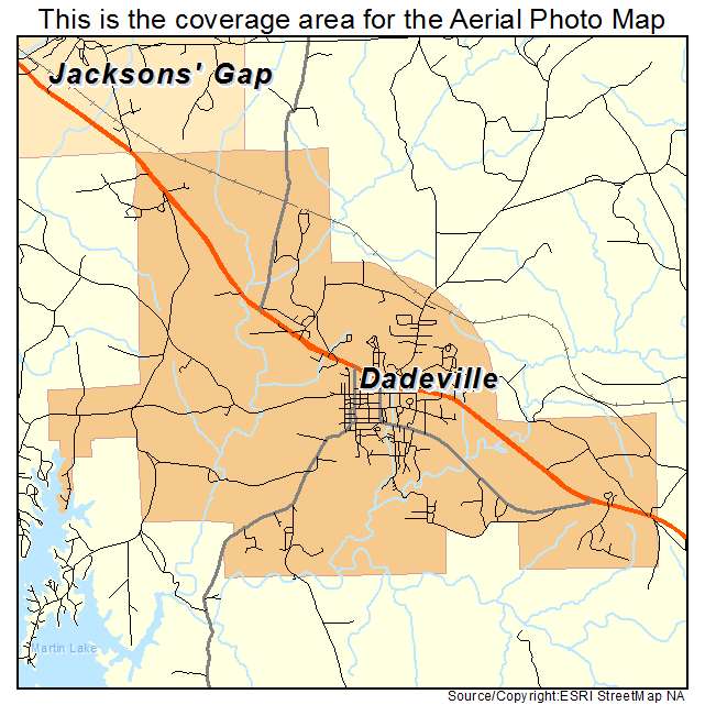 Dadeville, AL location map 
