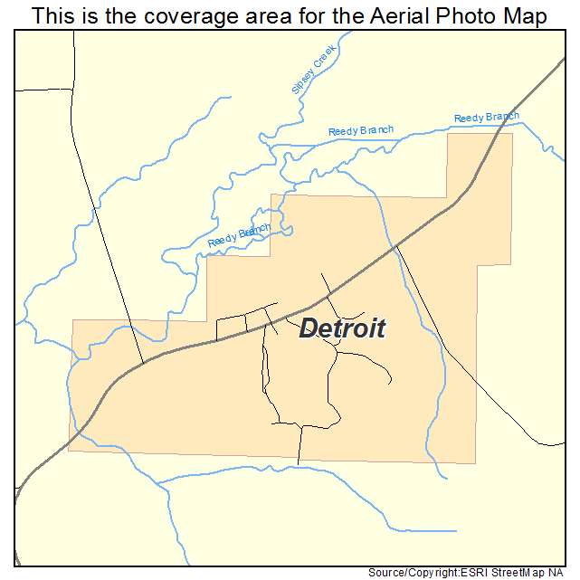 Detroit, AL location map 