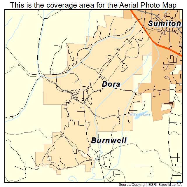 Dora, AL location map 