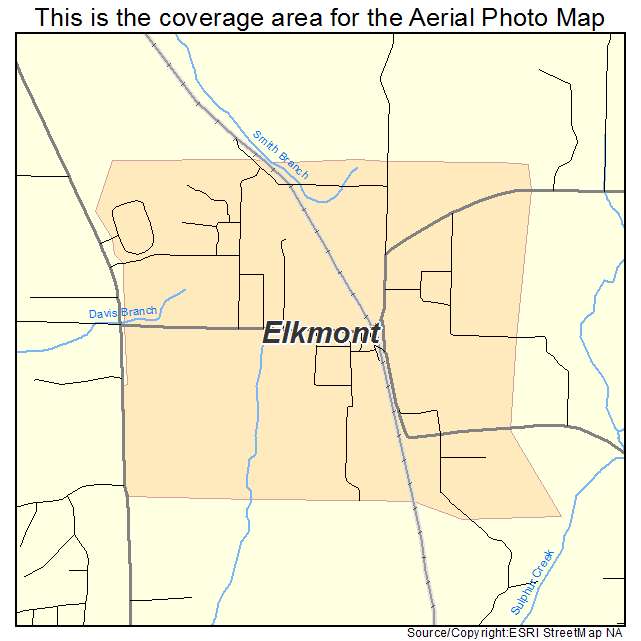 Elkmont, AL location map 