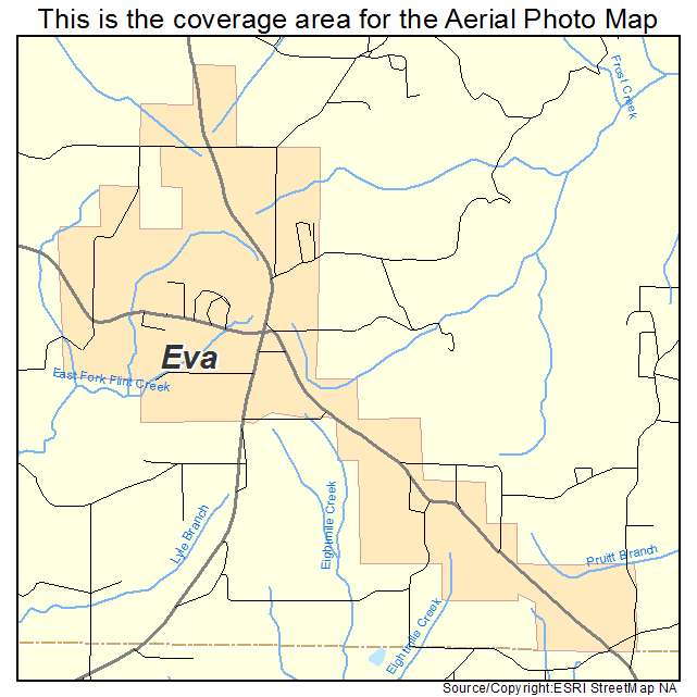Eva, AL location map 