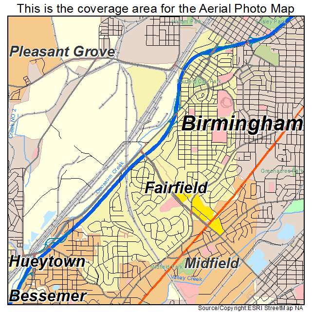 Fairfield, AL location map 