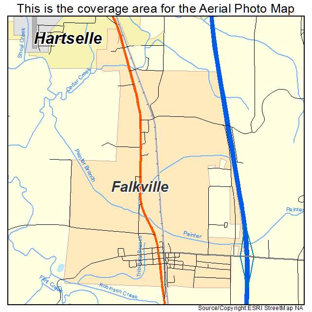 Falkville, AL location map 