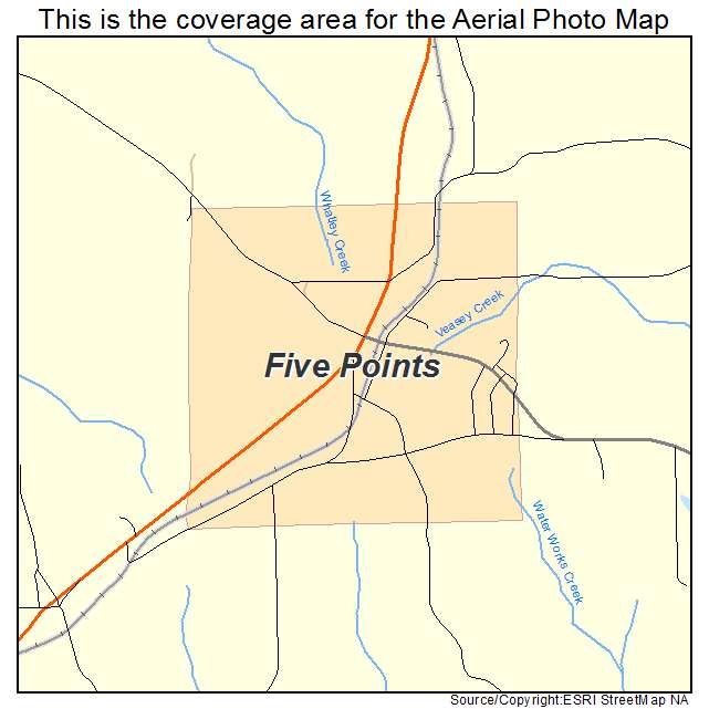 Five Points, AL location map 