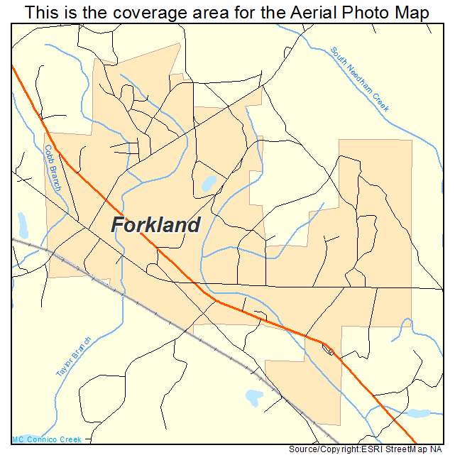 Forkland, AL location map 