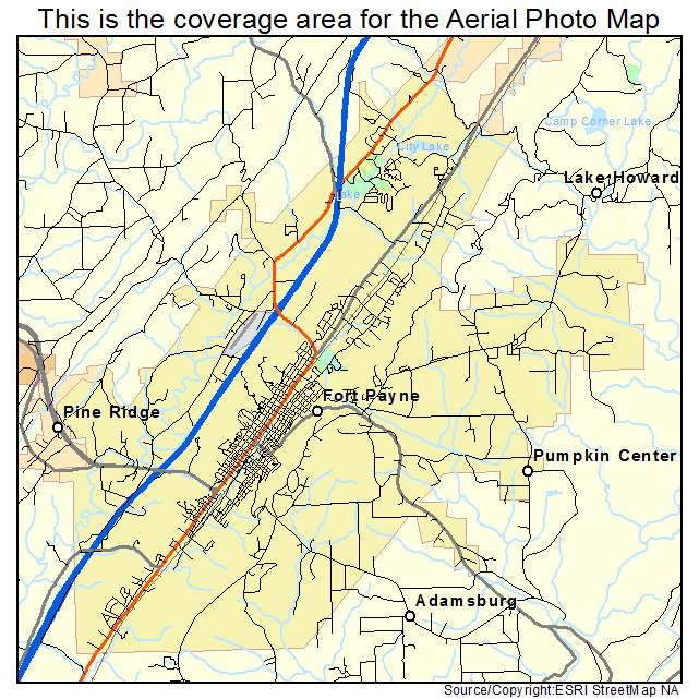 Fort Payne, AL location map 