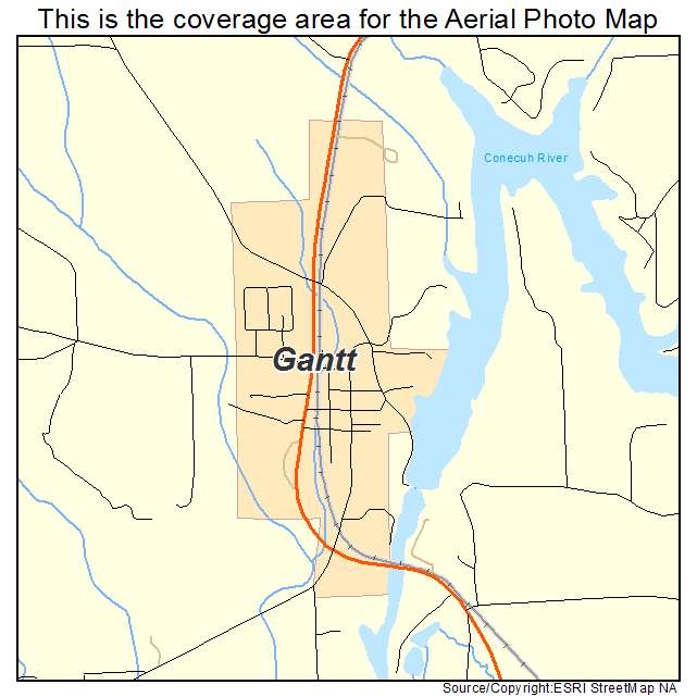 Gantt, AL location map 