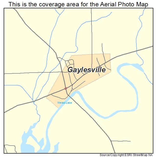 Gaylesville, AL location map 