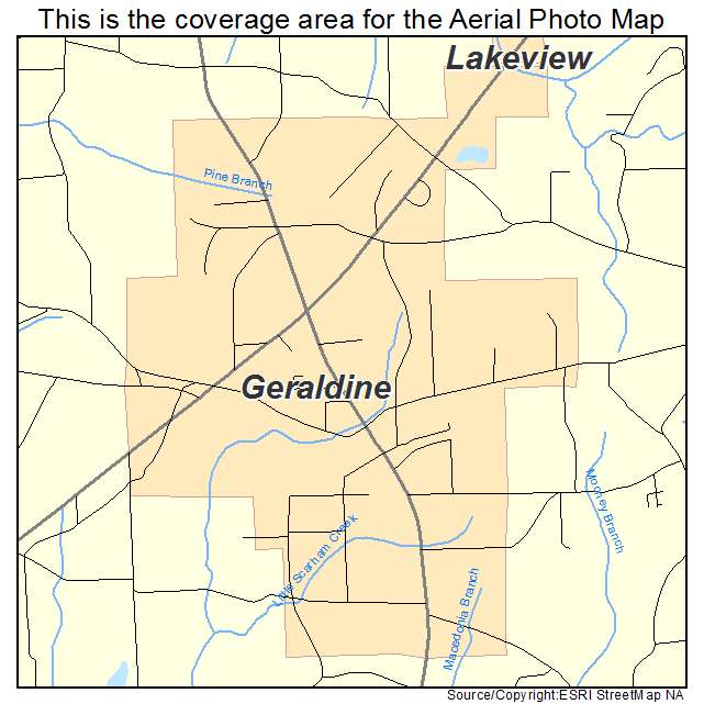 Geraldine, AL location map 