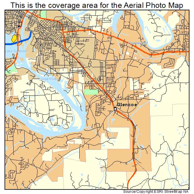 Glencoe, AL location map 