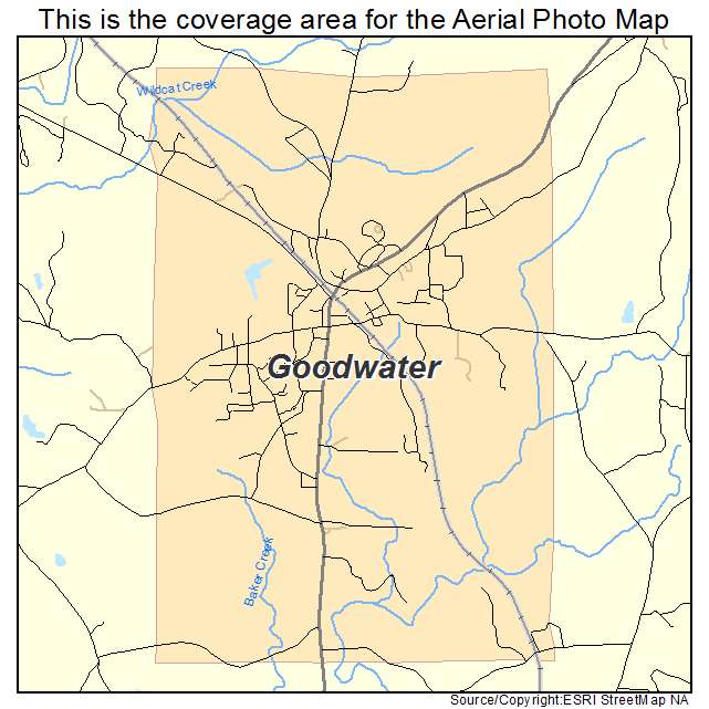Goodwater, AL location map 