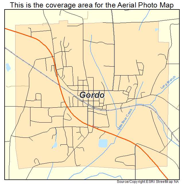 Gordo, AL location map 