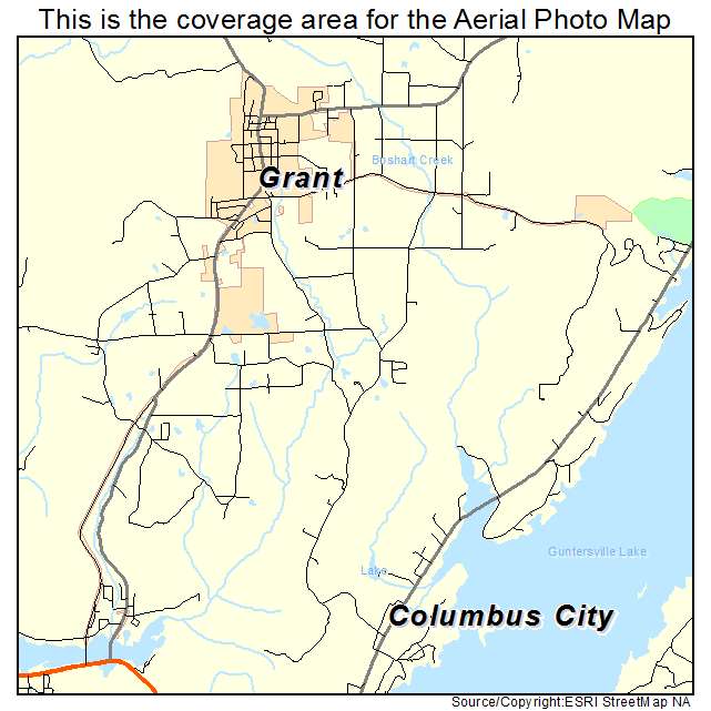 Grant, AL location map 
