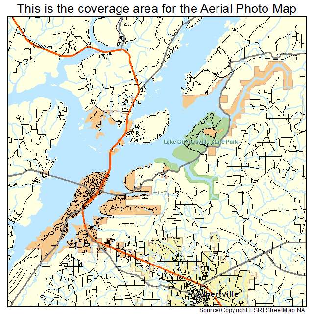 Guntersville, AL location map 