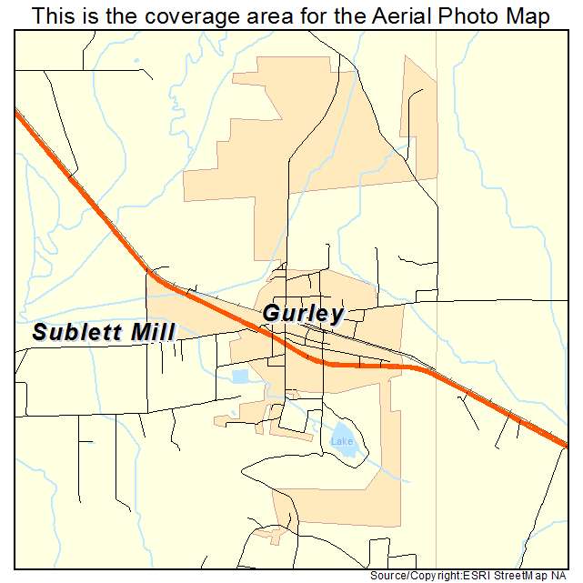 Gurley, AL location map 