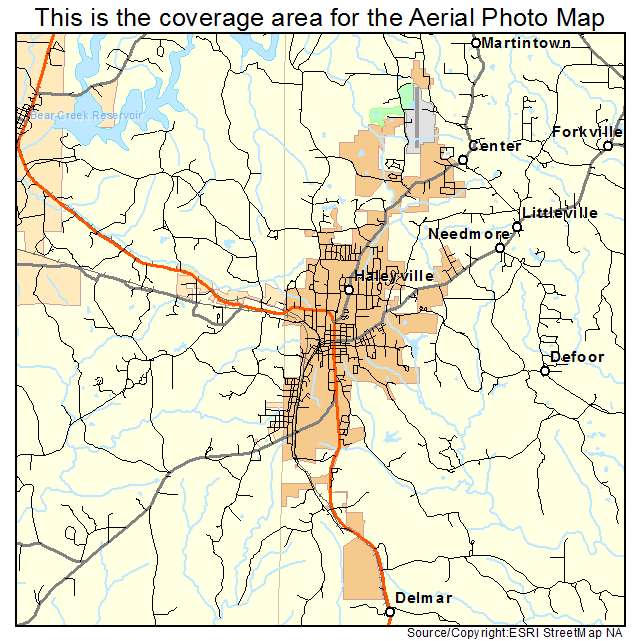 Haleyville, AL location map 