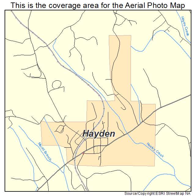 Hayden, AL location map 
