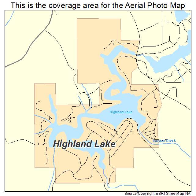 Highland Lake, AL location map 