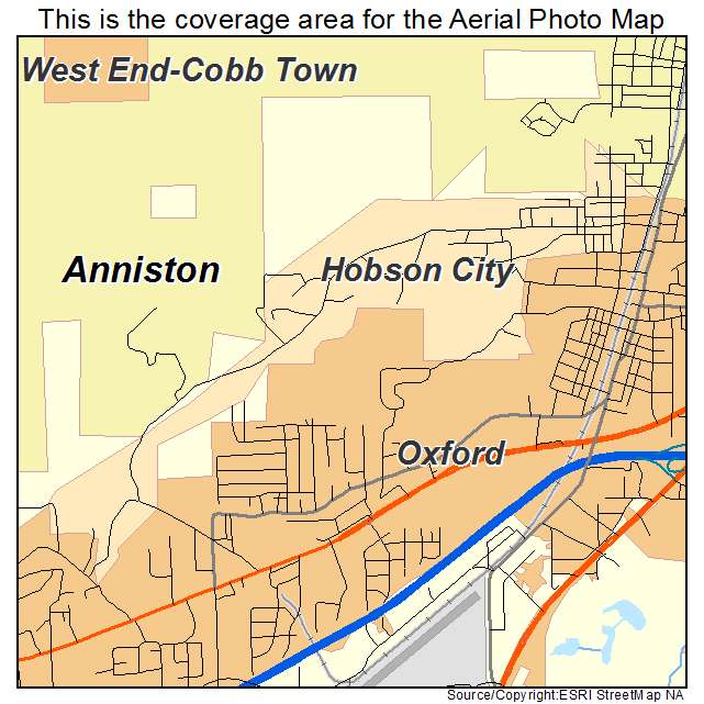 Hobson City, AL location map 