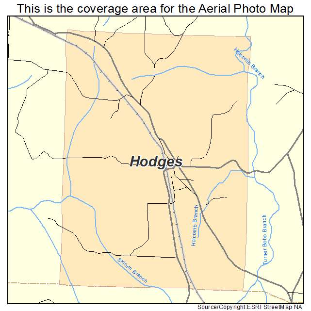 Hodges, AL location map 