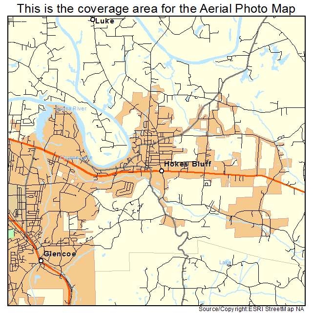 Hokes Bluff, AL location map 