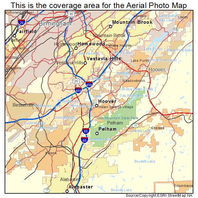 Hoover, AL location map 