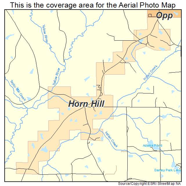Horn Hill, AL location map 