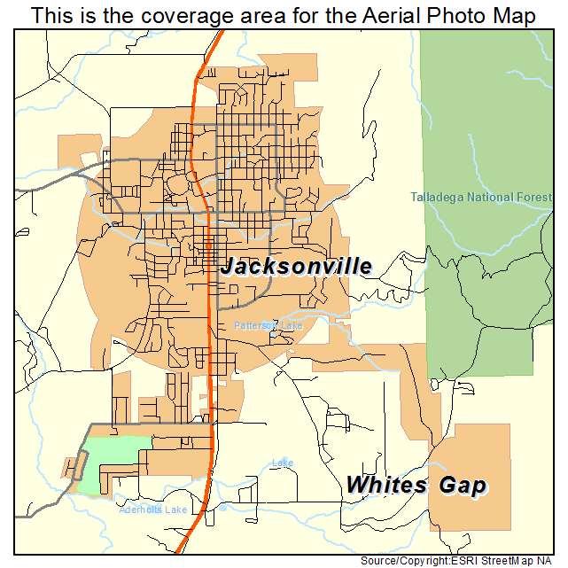 Jacksonville, AL location map 