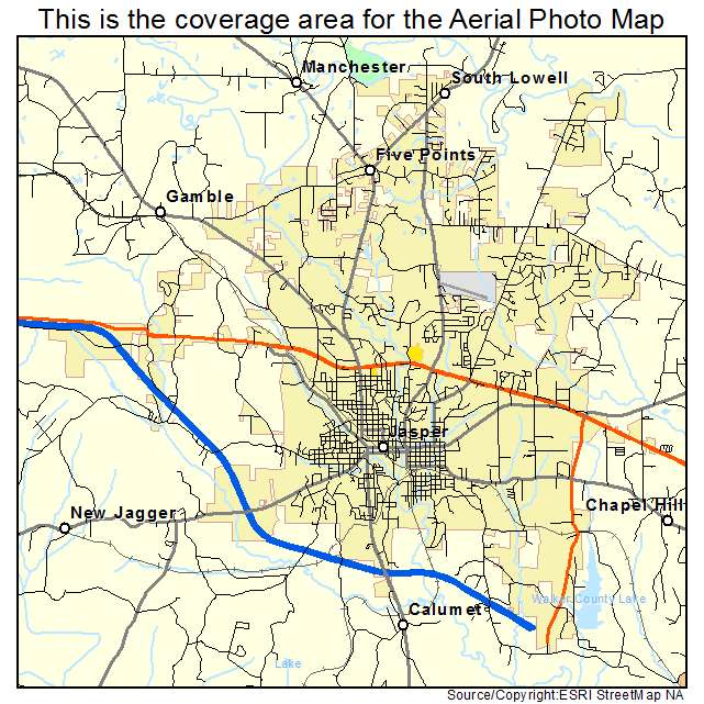 Jasper, AL location map 