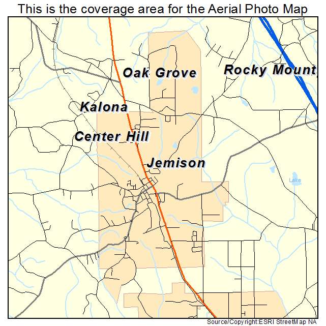 Jemison, AL location map 
