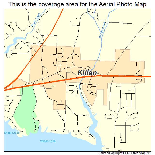 Killen, AL location map 
