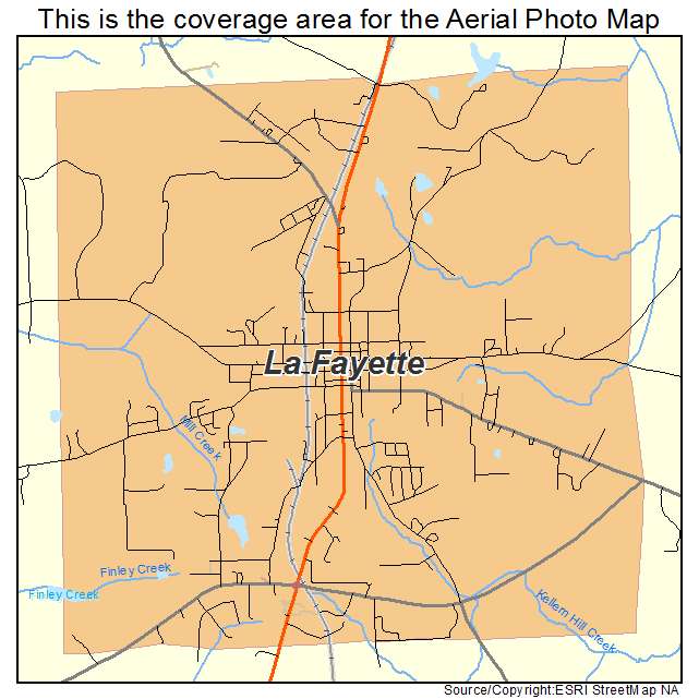 La Fayette, AL location map 