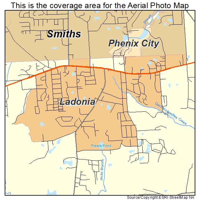 Ladonia, AL location map 