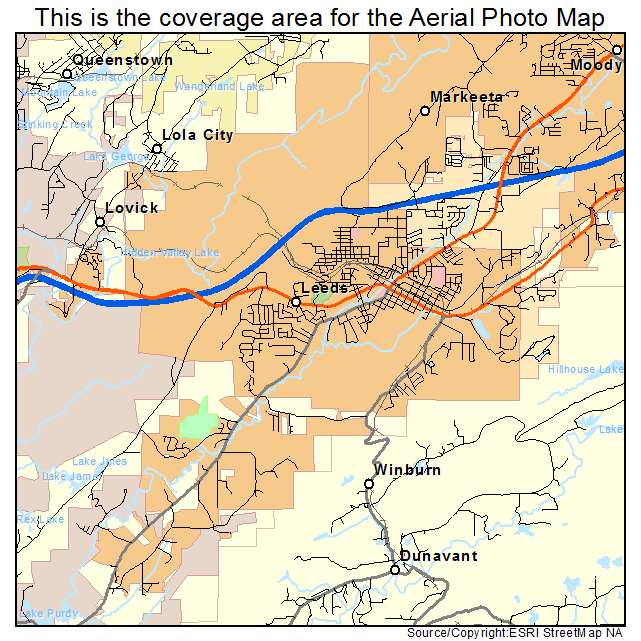 Leeds, AL location map 