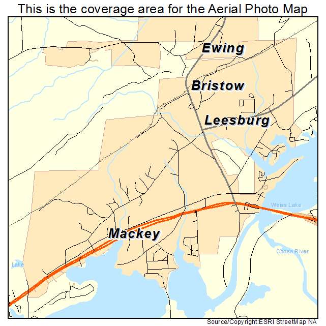 Leesburg, AL location map 