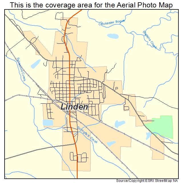 Linden, AL location map 