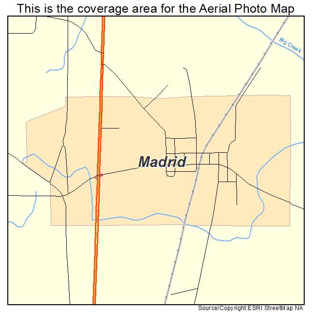 Madrid, AL location map 