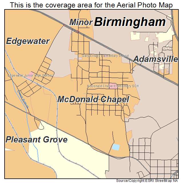 McDonald Chapel, AL location map 