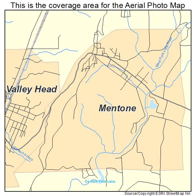 Mentone, AL location map 