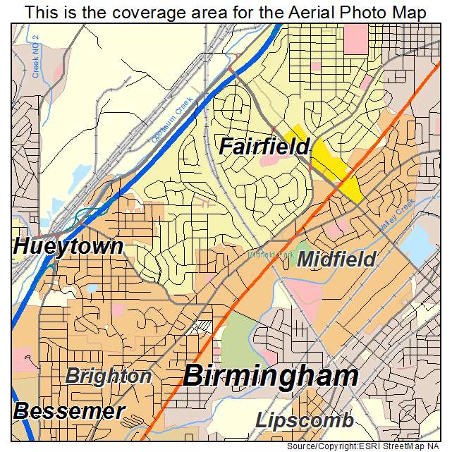 Midfield, AL location map 