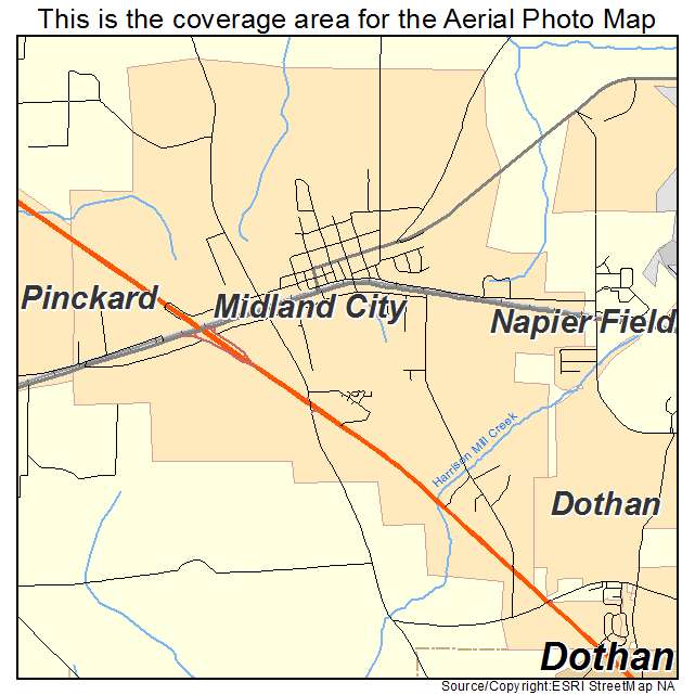 Midland City, AL location map 