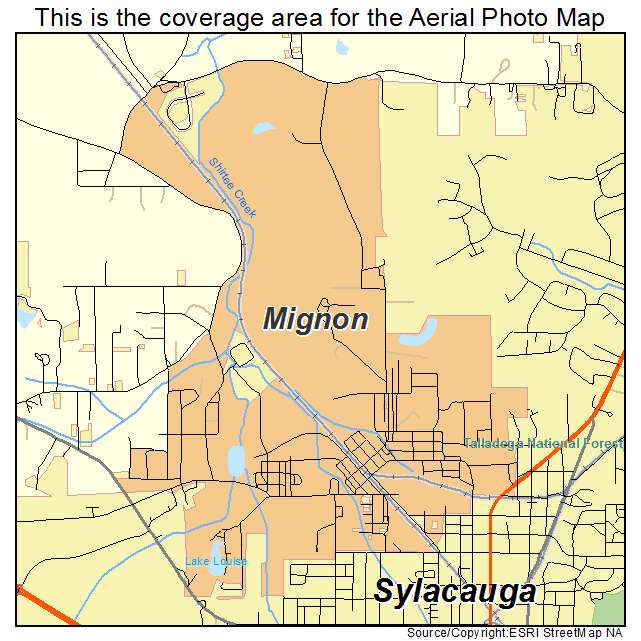 Mignon, AL location map 