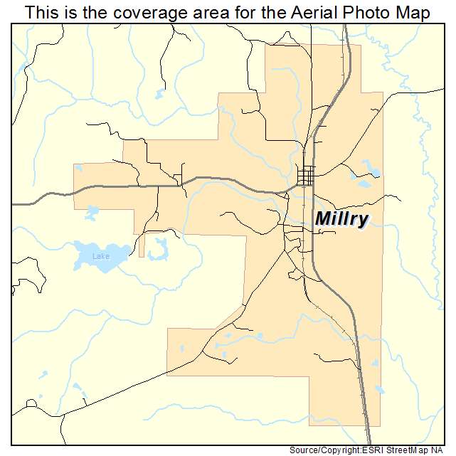 Millry, AL location map 
